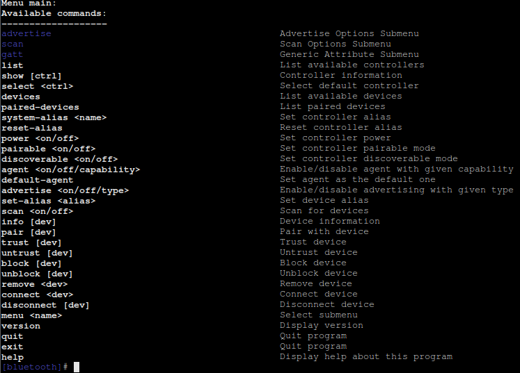 Bluetoothctl