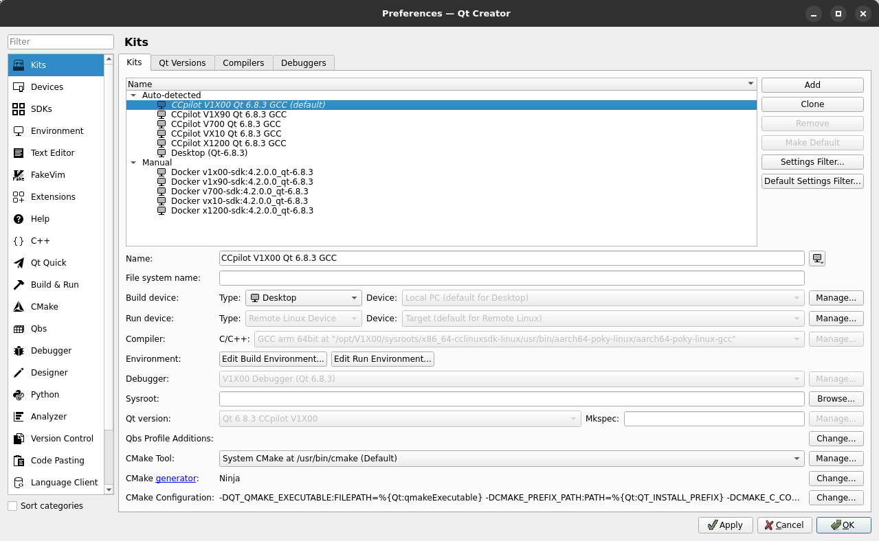 Qt Creator Build Kits