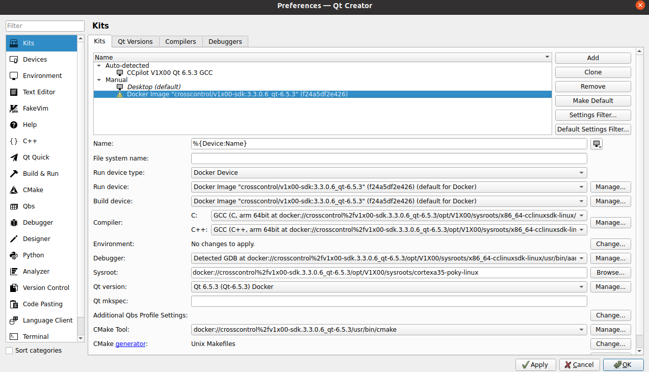 Qt Creator Build Kits