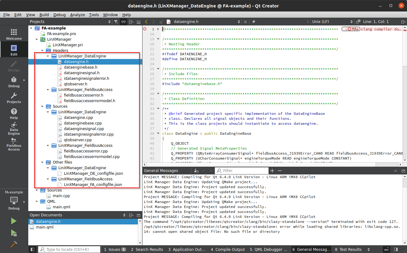 Fieldbus Access necessary generated files