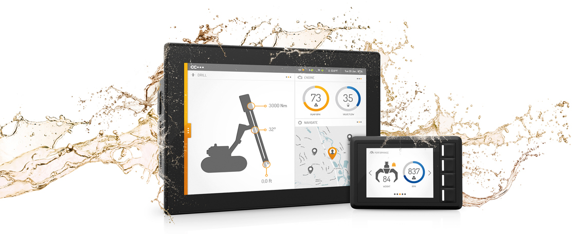 CCpilot XM and CCpilot VI display computers in water splash.