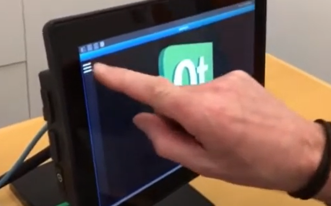 IP video support in CCpilot displays showing man using HMI.