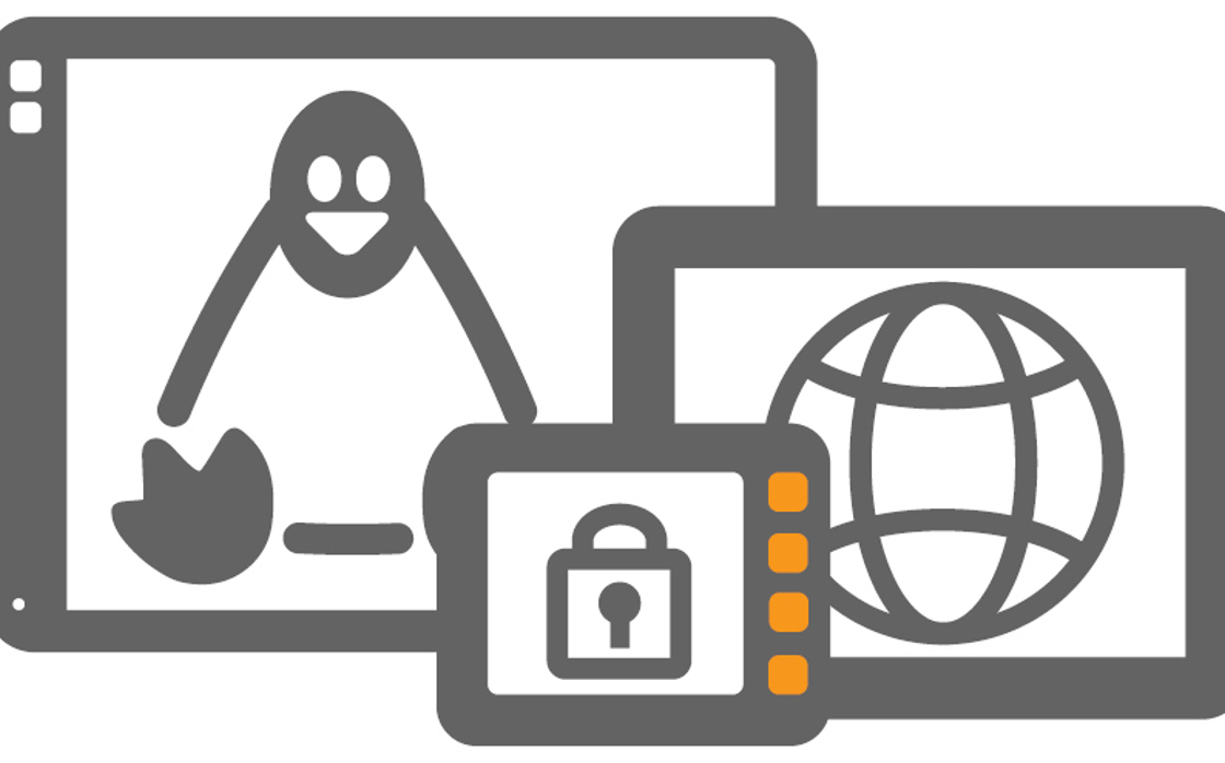 Illustration of display computers wih CC Linux software