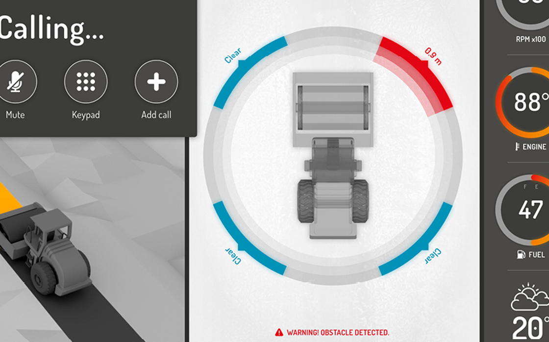 Birds eye view vision system HMI.