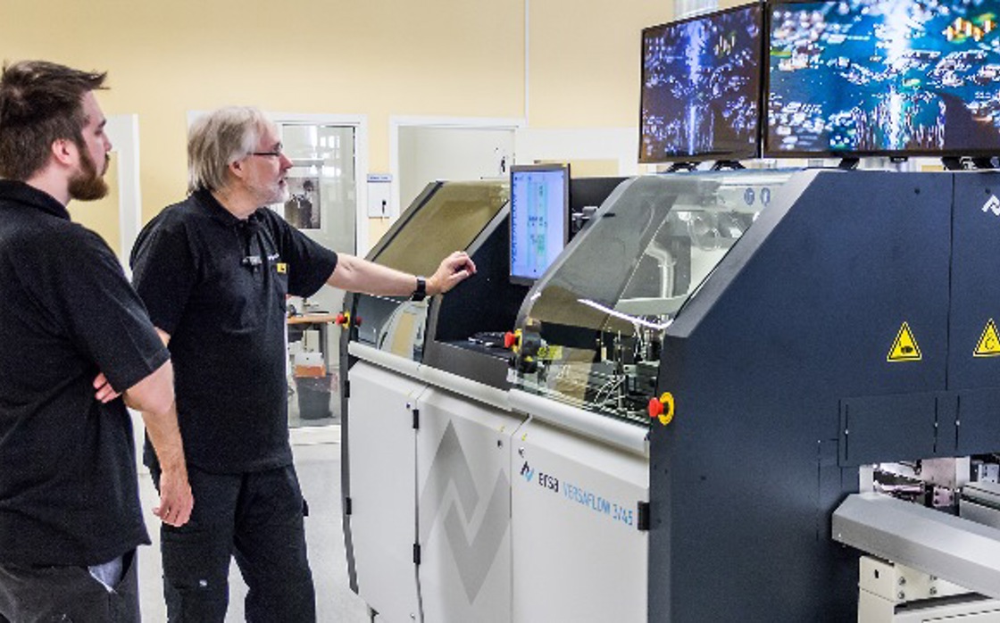 PCB production in the CrossControl facility in Alfta. 