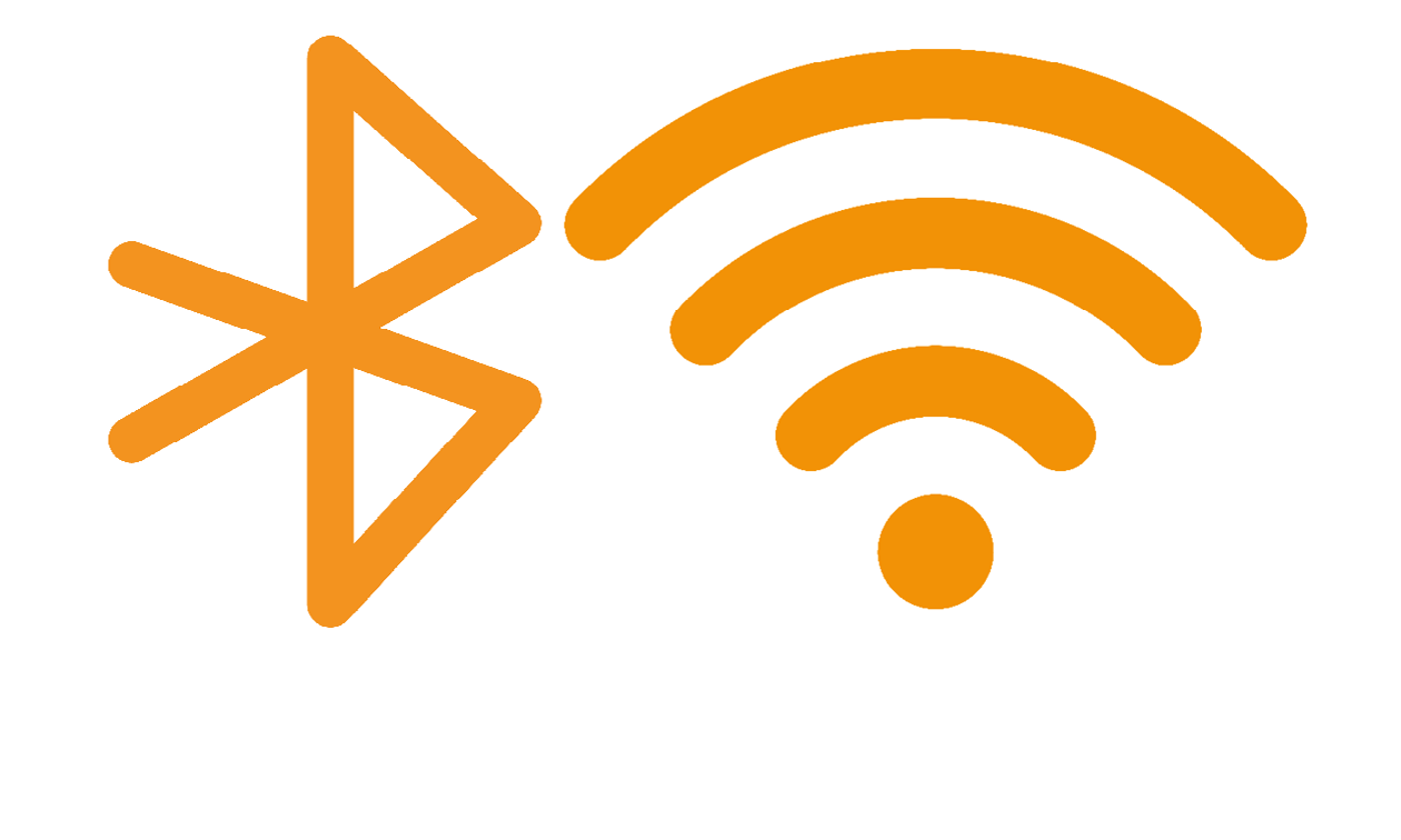 WiFi and Bluetooth icons in orange