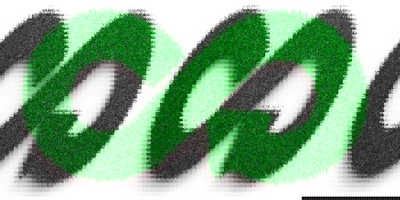 Sustainability graphic made of grass.