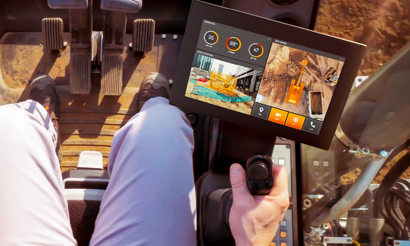 Display computer in cabin showing HMI with digital camera integration.