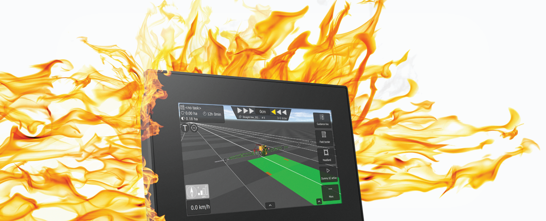 CCpilot V700 display in fire.
