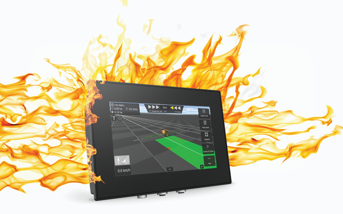 CCpilot V700 display in fire.