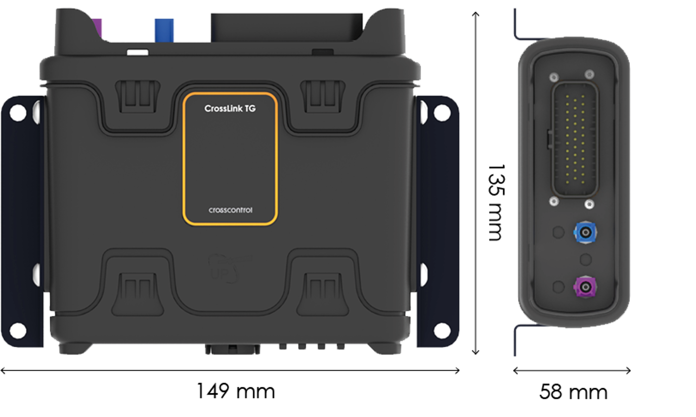 CrossFire TG with product measurements.