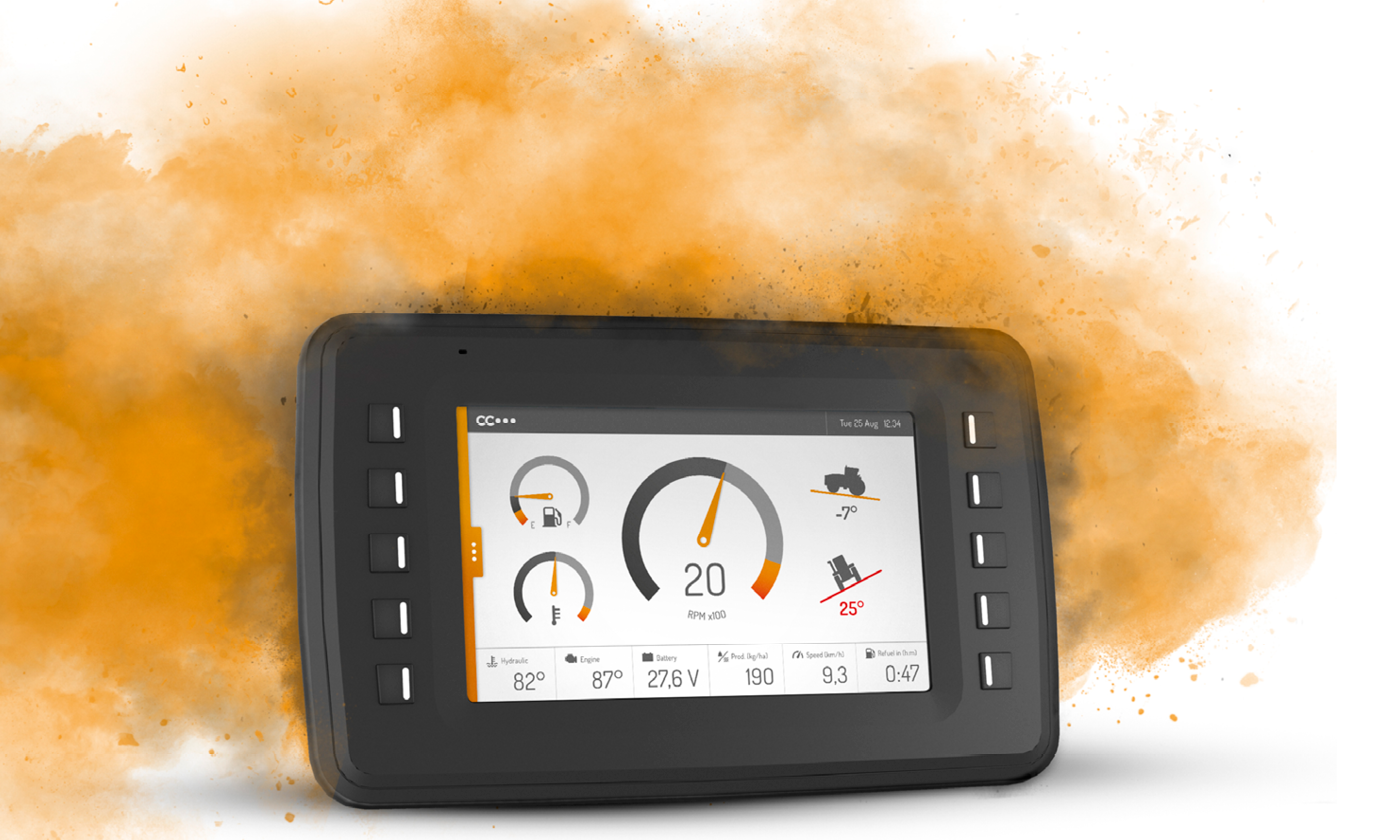 CCpilot VA with HMI in dust cloud.