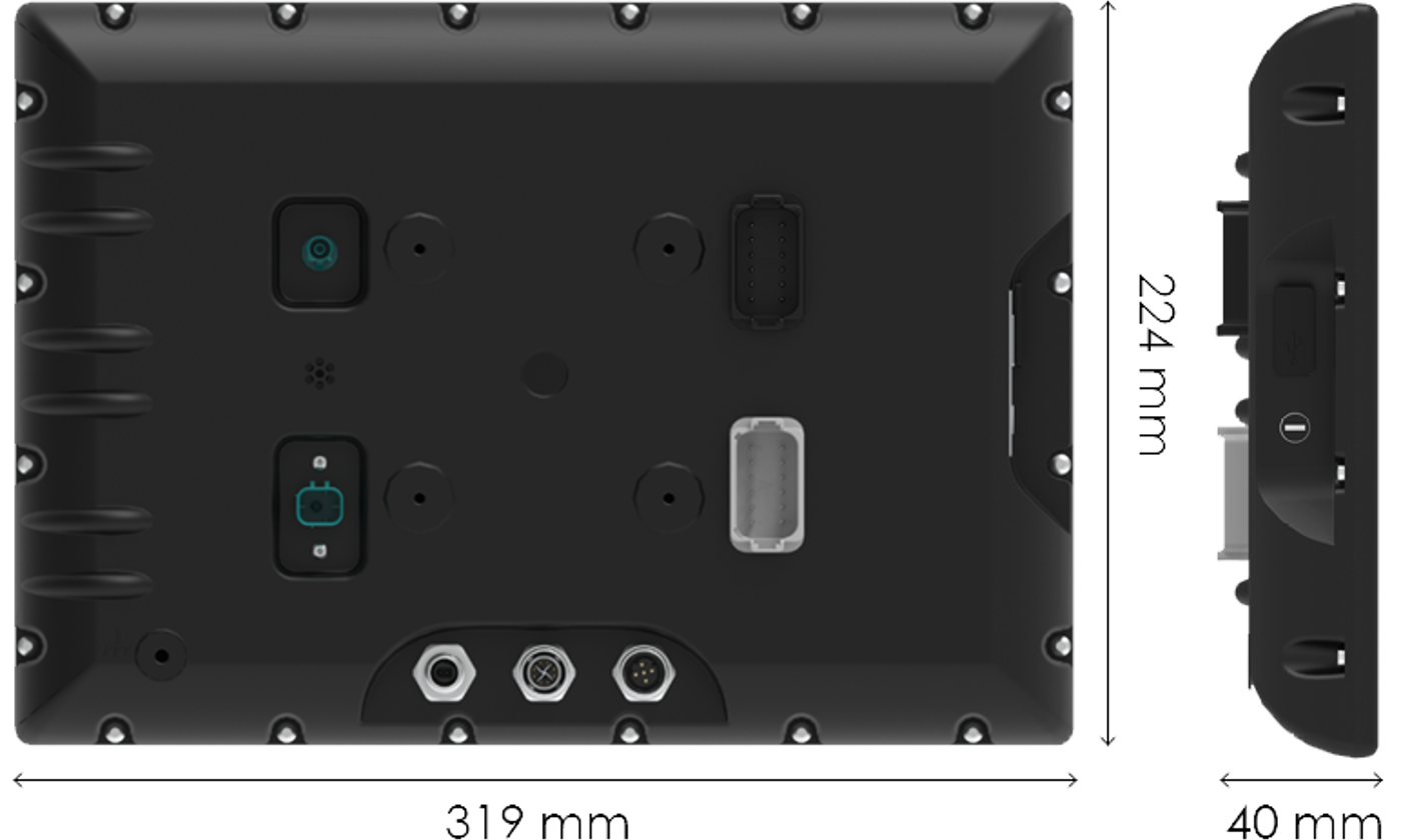 Display computer CCpiliot V1290 with agrucultural GUI including video and UT.