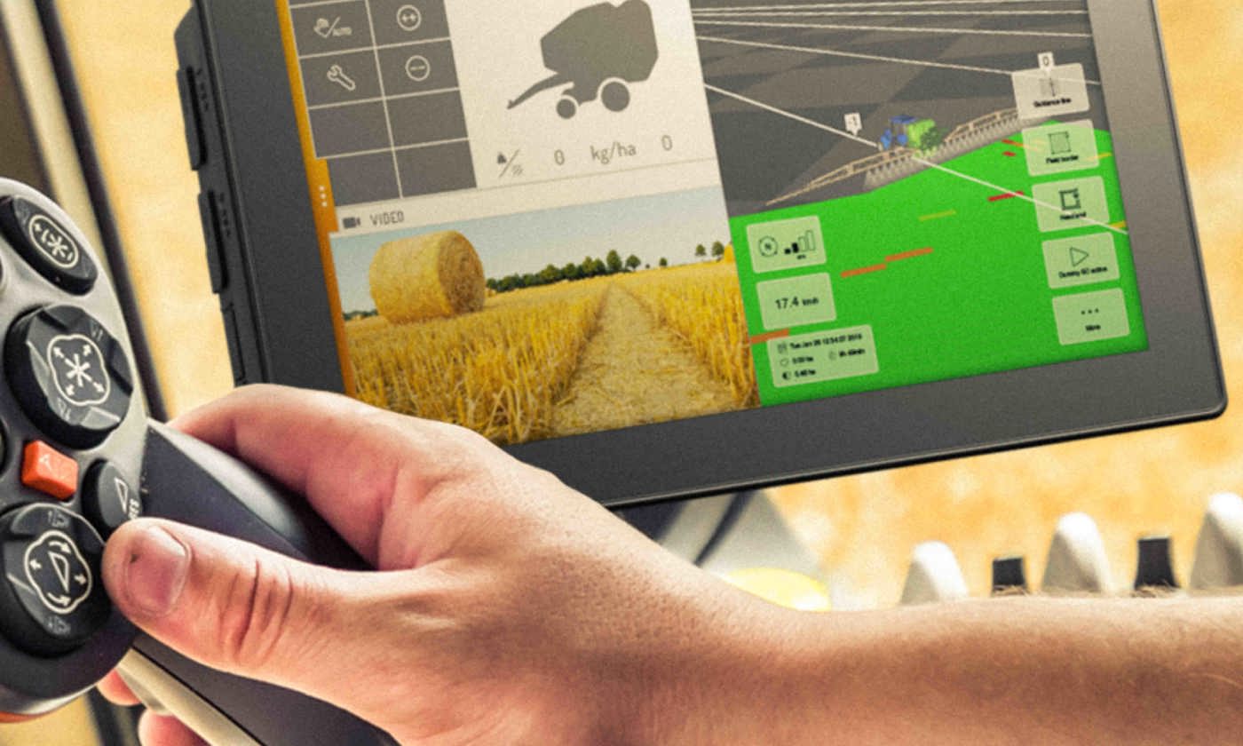 Display computer in agricultural vehicle showing digital camera HMI.