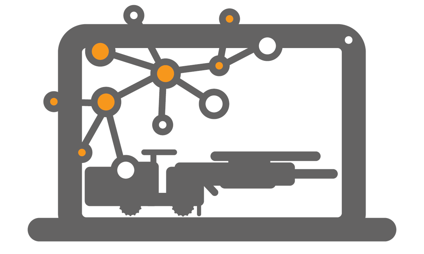 Icon of screen sharing with display computer