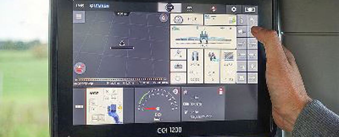 CCI-1200 ISOBUS terminal in machine cabin.