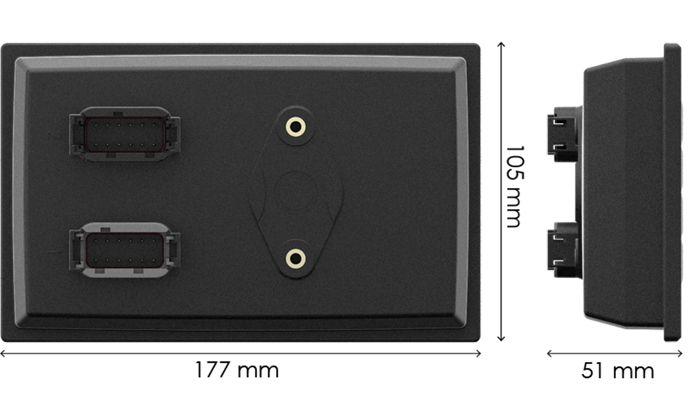 Backside view of CCpilot V510 display computers