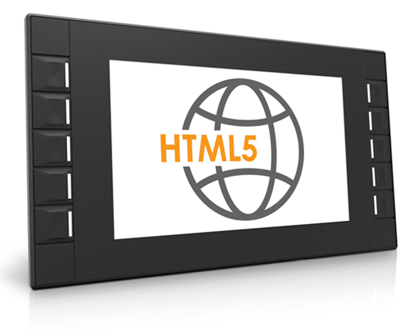Flat screen display with HTML5 icon in the HMI.